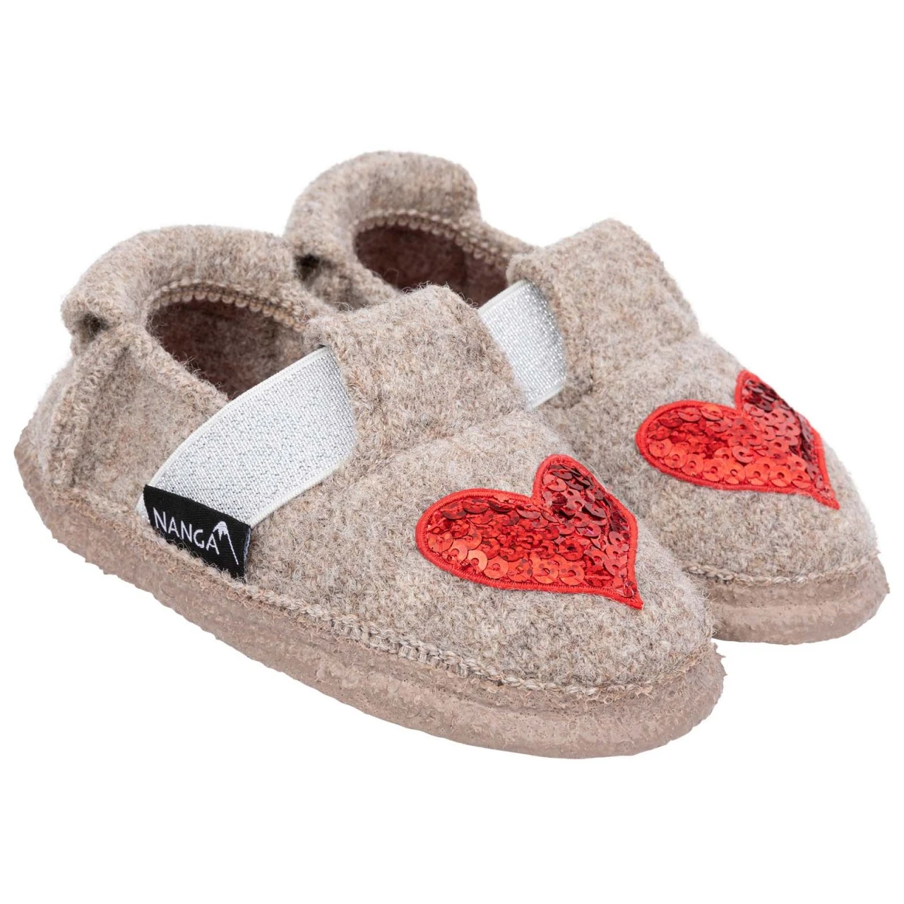 Nanga Kinder Hausschuhe Herz Natur Schurwolle 2 Nanga Kinder Hausschuhe Herz Natur Schurwolle – Bild 2