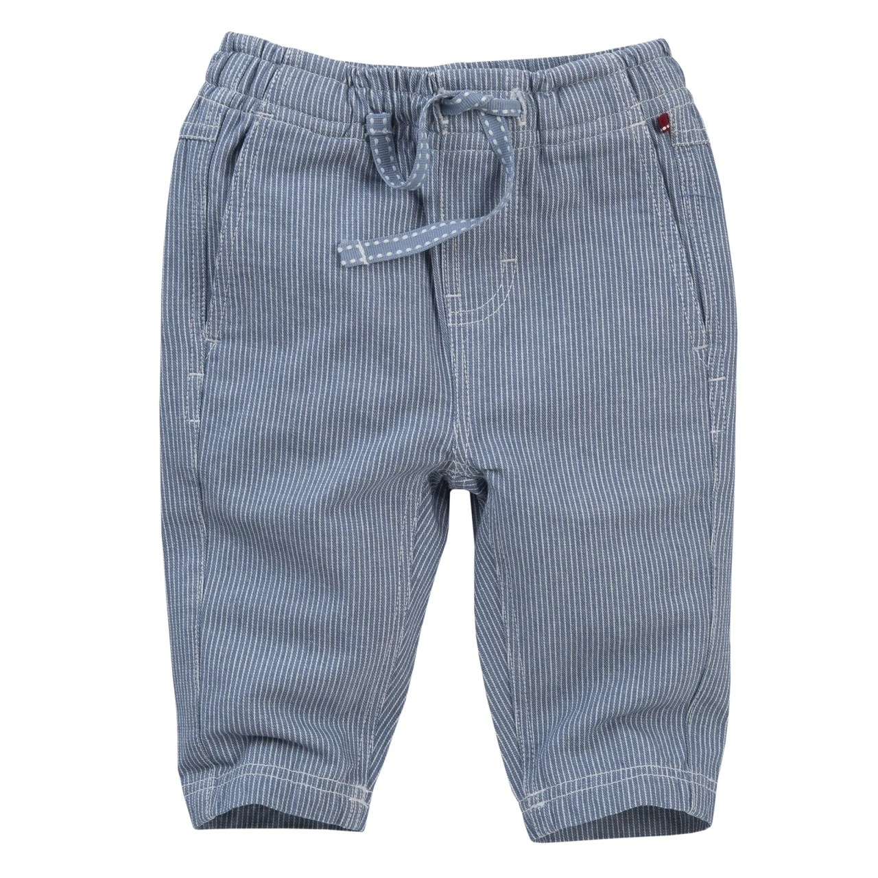 People Wear Organic Baby Hose Jeansblau Gestreift 1 People Wear Organic Baby Hose Jeansblau Gestreift