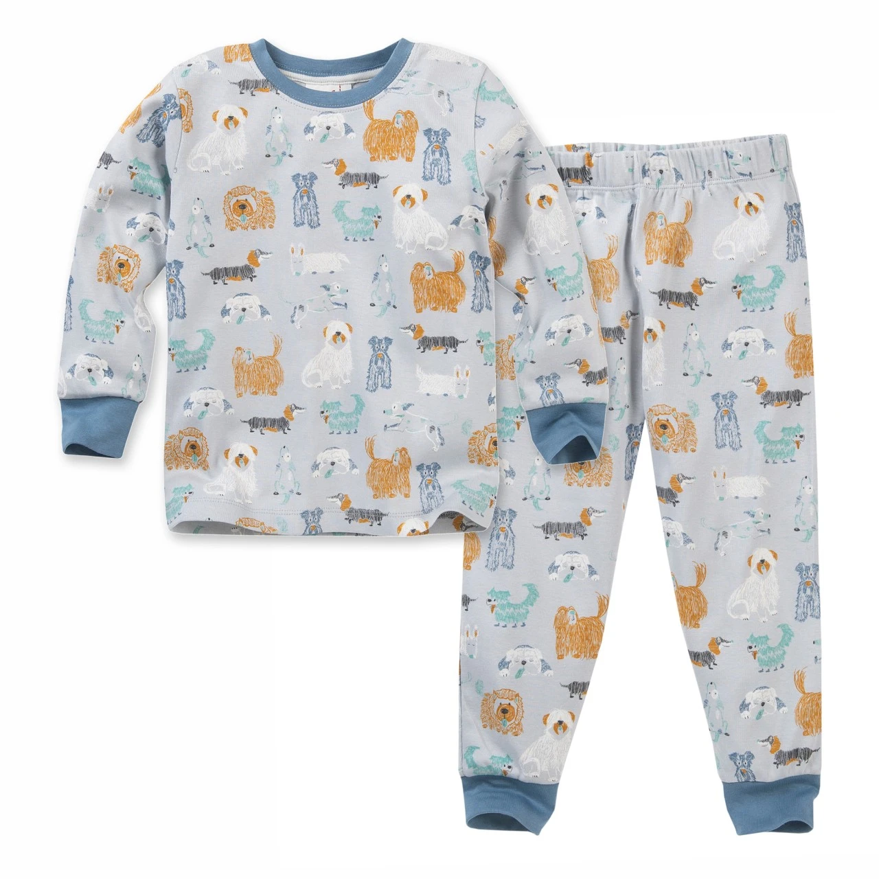 People Wear Organic Schlafanzug Hunde Blaugrau Bio-Baumwolle 1 People Wear Organic Schlafanzug Hunde Blaugrau Bio-Baumwolle