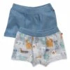 People Wear Organic 2er Set Boxershorts Blau Hund Unterhosen