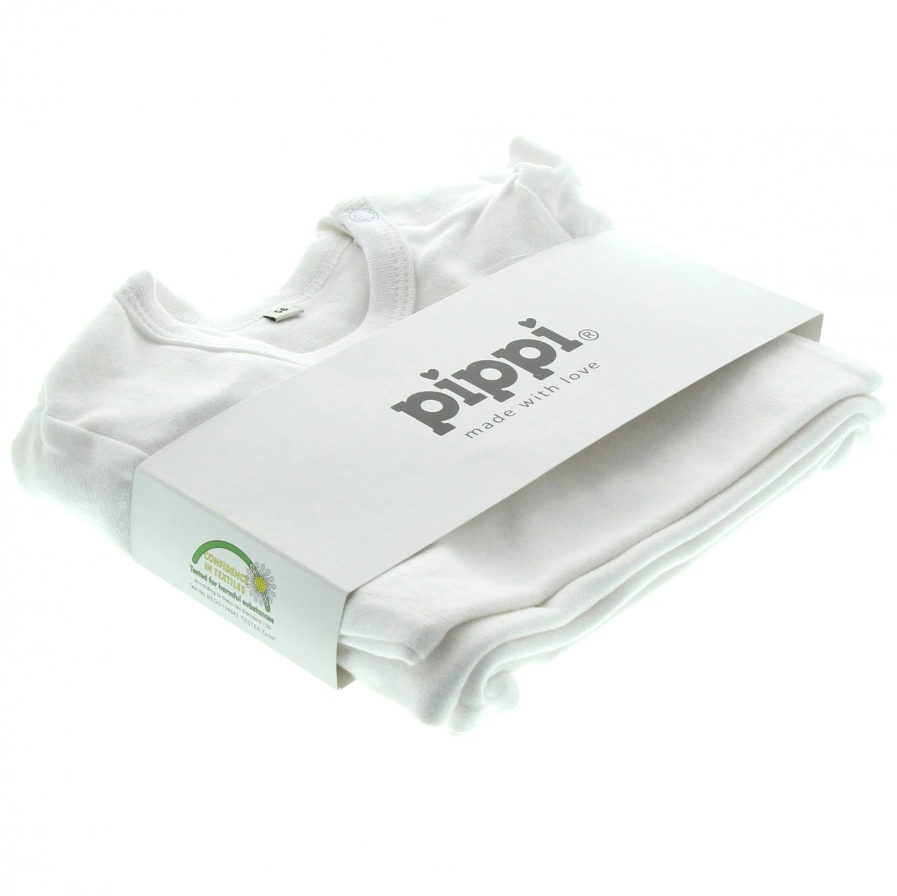 Pippi Kurzarm Body Uni Weiß 4er Pack Baumwolle 4 Pippi Kurzarm Body Uni Weiß 4er Pack Baumwolle – Bild 4