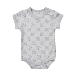 Pippi Kurzarm Body Grau/weiß Streifen & Wald Tiere 4er Pack Baumwolle -Geschäft Für Babyartikel 3820 190 1280x1280