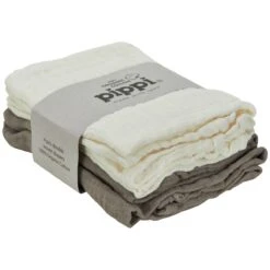 Pippi Organic Mullwindeln Cinder/creme 4er Pack