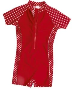 Playshoes UV-Schutz Mädchen Sonnenschutzanzug Pünktchen Rot/weiß Overall