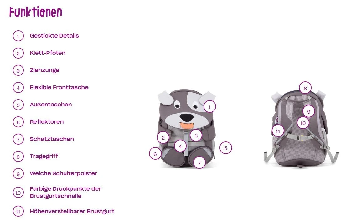Affenzahn Kindergarten-Rucksack Henri Hund Großer Freund 6 Affenzahn Kindergarten-Rucksack Henri Hund Großer Freund – Bild 6