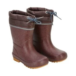 CeLaVi Glitter Thermo Winter Gummistiefel Toffeebraun Gefüttert