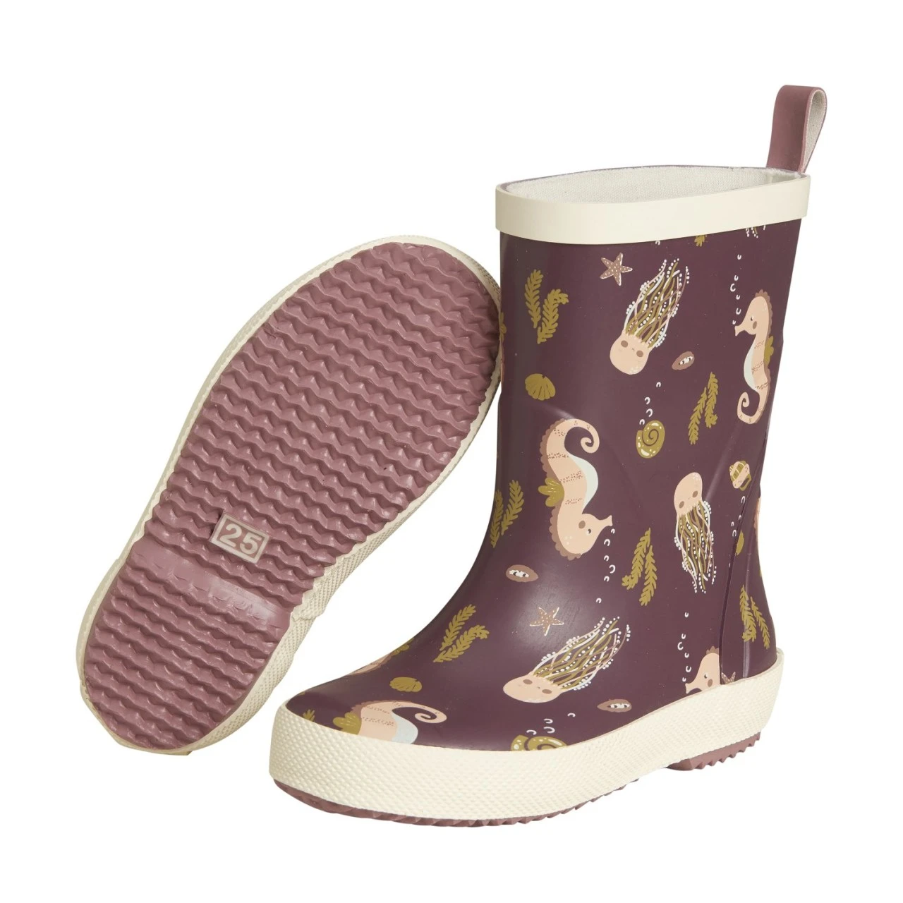 CeLaVi Mädchen Gummistiefel Seepferdchen Bordeaux 2 CeLaVi Mädchen Gummistiefel Seepferdchen Bordeaux – Bild 2