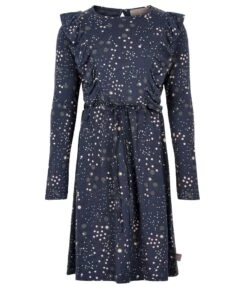Creamie Mädchen Rüschenkleid Dunkelblau Dots