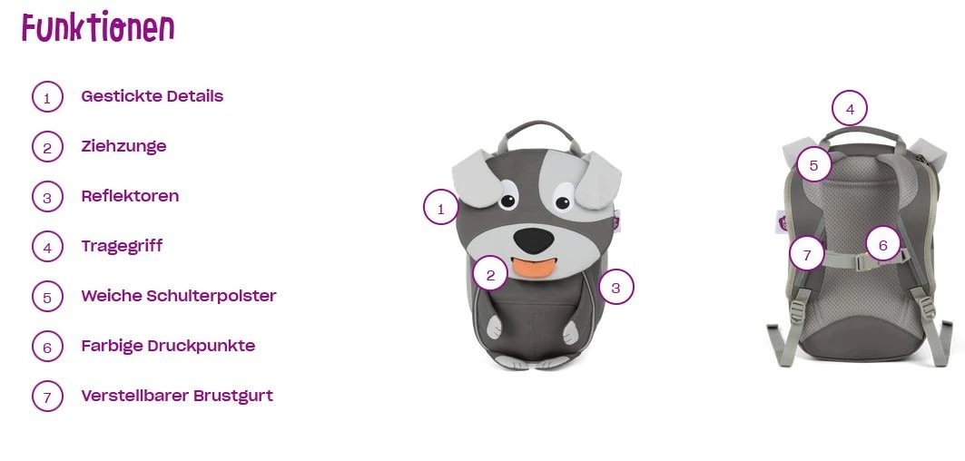 Affenzahn Kleine Freunde Rucksack Hugo Hund 5 Affenzahn Kleine Freunde Rucksack Hugo Hund – Bild 5