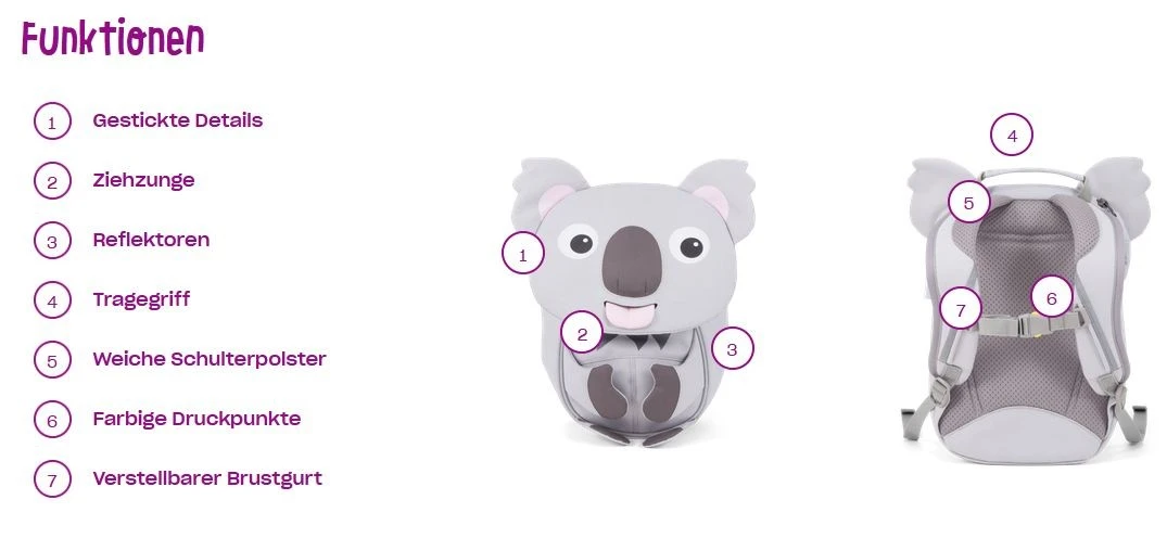 Affenzahn Kleine Freunde Rucksack Karla Koala 5 Affenzahn Kleine Freunde Rucksack Karla Koala – Bild 5