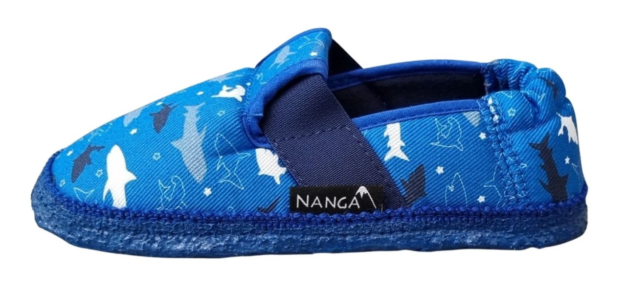 Nanga Hausschuhe Haialarm Mittelblau Bio-Baumwolle 3 Nanga Hausschuhe Haialarm Mittelblau Bio-Baumwolle – Bild 3