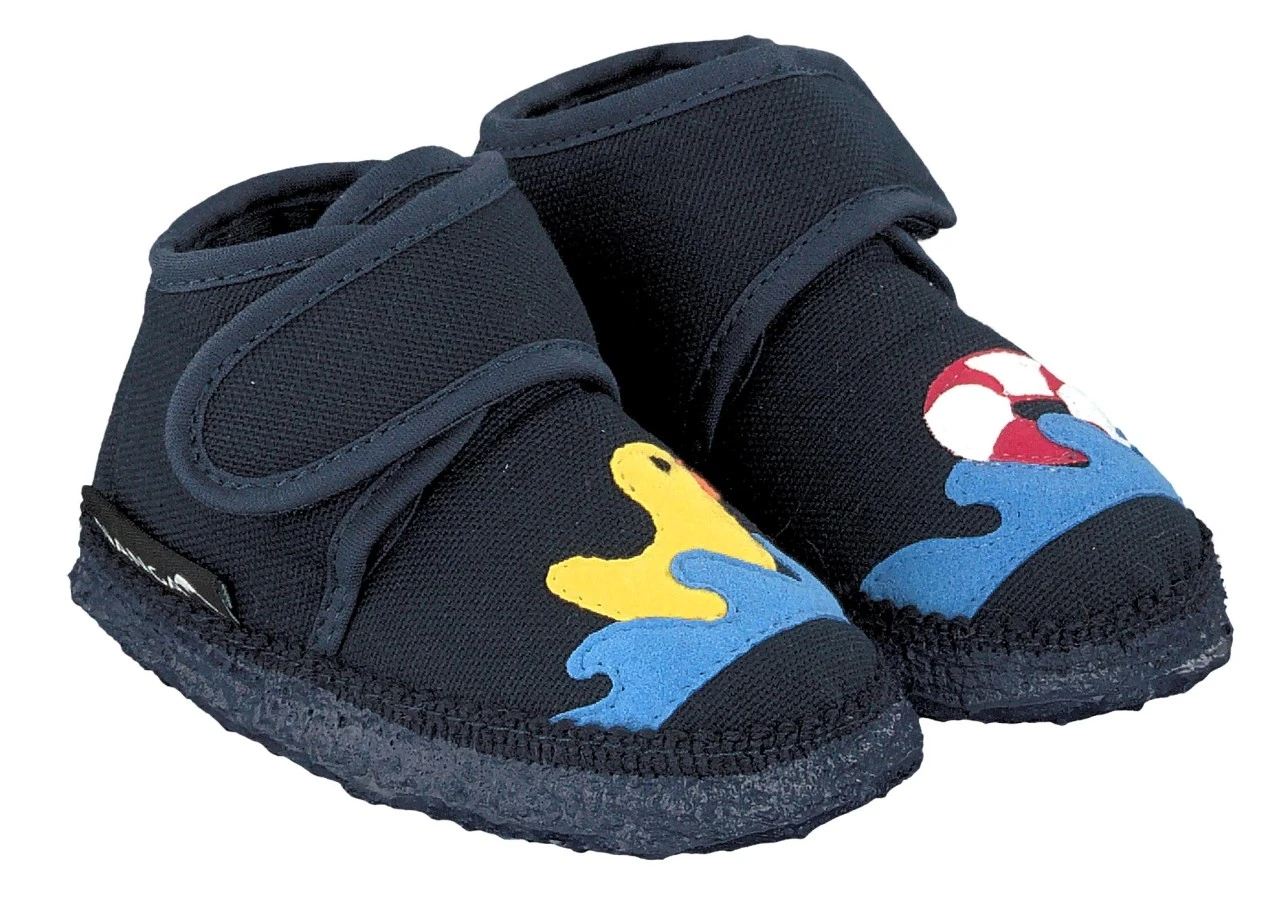 Nanga Hausschuhe Quietscheente Blau Bio-Baumwolle 2 Nanga Hausschuhe Quietscheente Blau Bio-Baumwolle – Bild 2