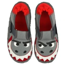Nanga Jungen Hausschuhe Hai Grau Bio-Baumwolle