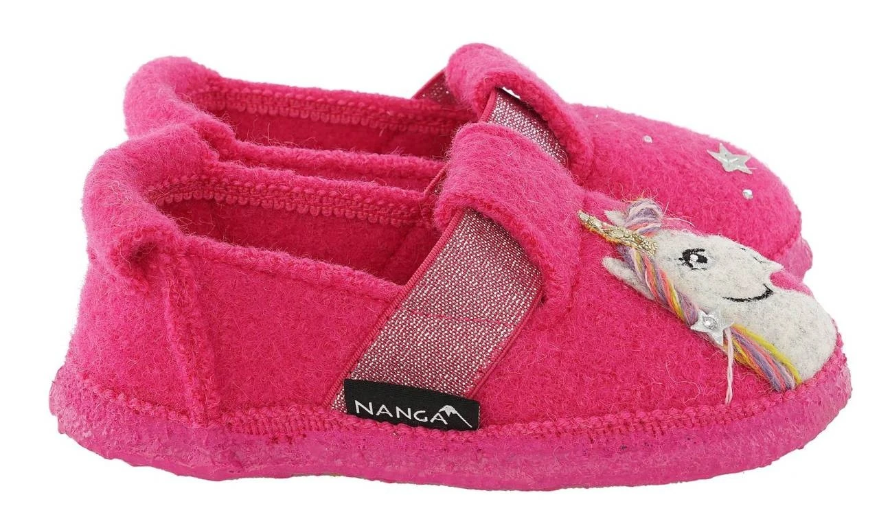 Nanga Mädchen Hausschuhe Unicorn Pink Schurwolle 4 Nanga Mädchen Hausschuhe Unicorn Pink Schurwolle – Bild 4