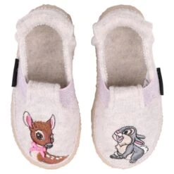 Nanga Mädchen Hausschuhe Bambis Wollweiss Schurwolle