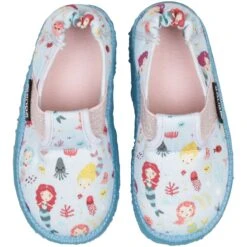 Nanga Mädchen Hausschuhe Meerjungfrau Aquata Hellblau Baumwolle