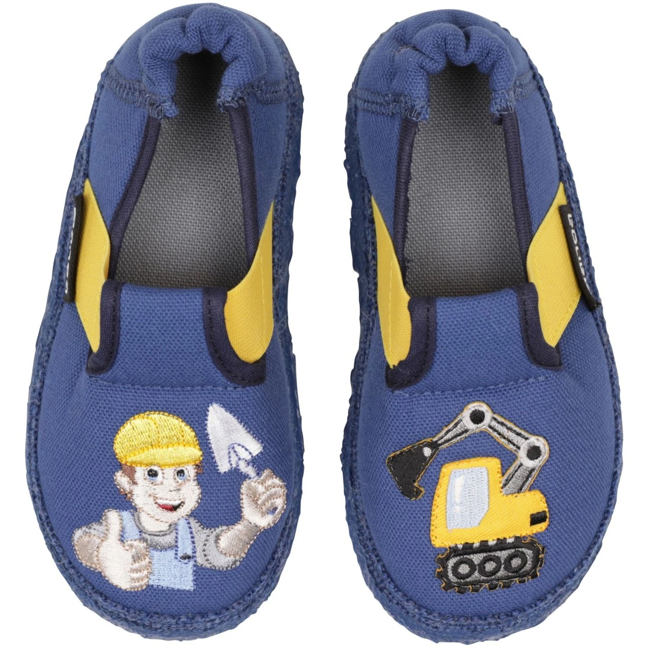 Nanga Hausschuhe Bob Bauarbeiter + Bagger Baumwolle Mit Stickerei 1 Nanga Hausschuhe Bob Bauarbeiter + Bagger Baumwolle Mit Stickerei