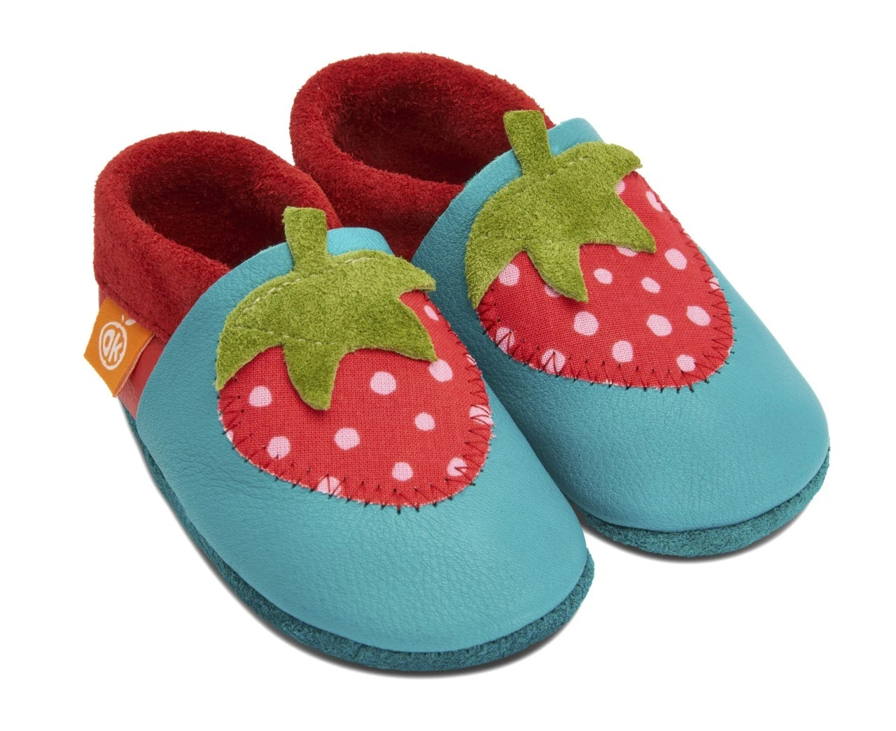 Orangenkinder Hausschuhe Erdbeere Türkis/rot 6 Orangenkinder Hausschuhe Erdbeere Türkis/rot – Bild 6