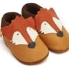 Orangenkinder Fuchs Hausschuhe Leder Mittelbraun