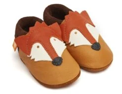 Orangenkinder Fuchs Hausschuhe Leder Mittelbraun