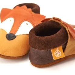 Orangenkinder Fuchs Hausschuhe Leder Mittelbraun -Geschäft Für Babyartikel Orangenkinder Details Franz 0523 1280x1280