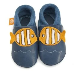 Orangenkinder Hausschuhe Fisch Blau/orange