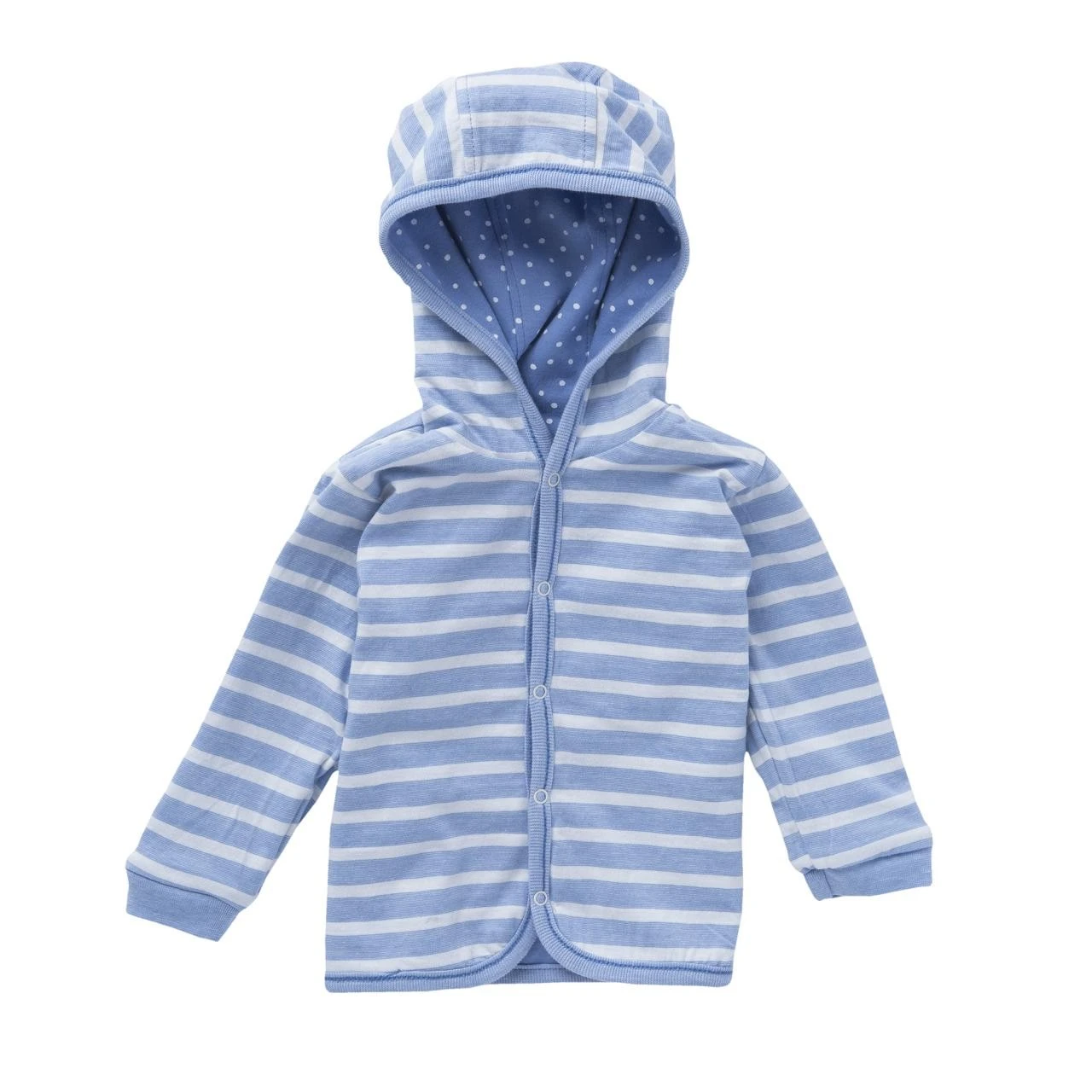 Baby Wendejacke Himmelblau Dots Mit Kapuze Bio-Baumwolle 2 Baby Wendejacke Himmelblau Dots Mit Kapuze Bio-Baumwolle – Bild 2