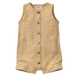 People Wear Organic Baby Spieler Gelb Geringelt Sommer Overall