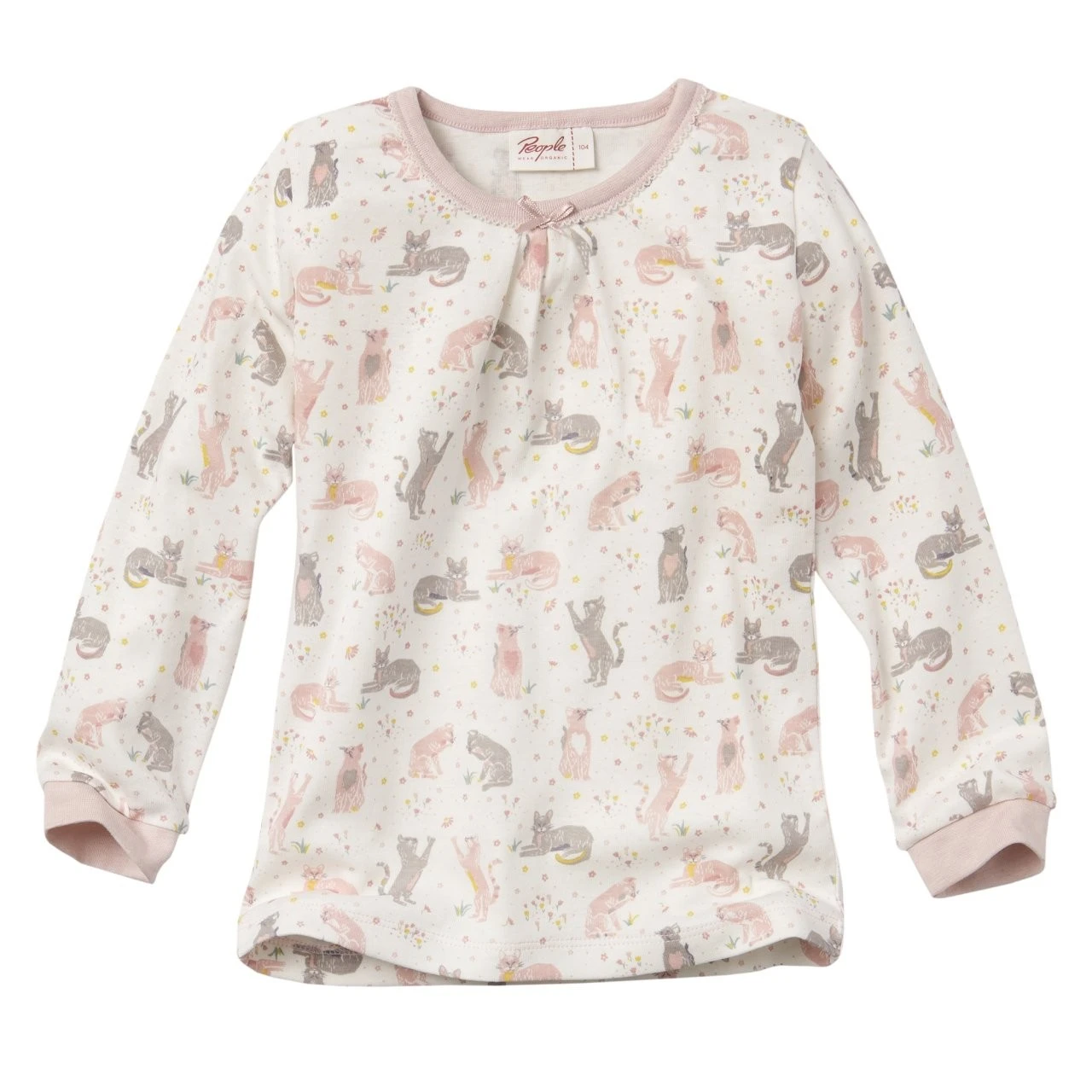 People Wear Organic Schlafanzug Kätzchen Weiß/rosa Bio-Baumwolle 2 People Wear Organic Schlafanzug Kätzchen Weiß/rosa Bio-Baumwolle – Bild 2