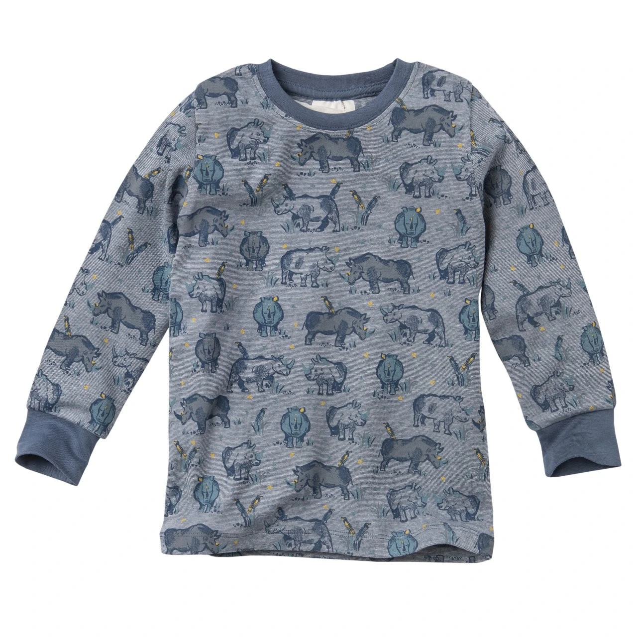 People Wear Organic Schlafanzug Nashörner Jeansblau Bio-Baumwolle 2 People Wear Organic Schlafanzug Nashörner Jeansblau Bio-Baumwolle – Bild 2