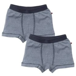 People Wear Organic 2er Pack Boxershorts Dunkelblau Melange Unterhosen