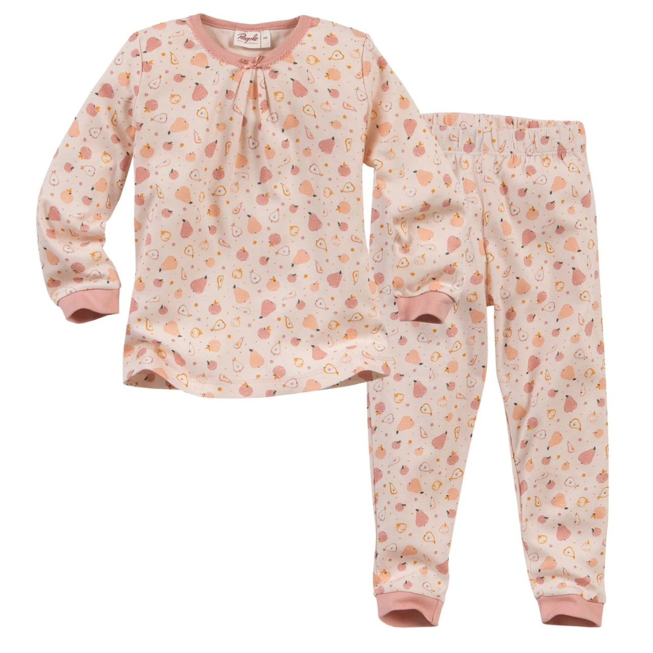 People Wear Organic Mädchen Schlafanzug Hellrosa Herbstfrüchte 1 People Wear Organic Mädchen Schlafanzug Hellrosa Herbstfrüchte