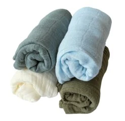 Pippi Babywear Mulltücher Moos Lead 4er Pack Organic