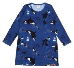 Walkiddy Tunika Playful Orcas Blau Biobaumwolle GOTS