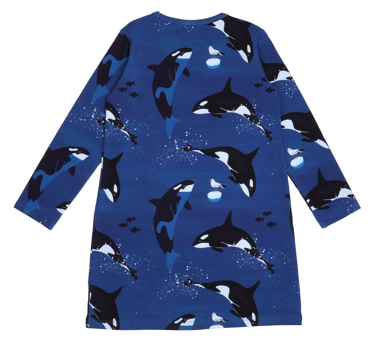 Walkiddy Tunika Playful Orcas Blau Biobaumwolle GOTS 2 Walkiddy Tunika Playful Orcas Blau Biobaumwolle GOTS – Bild 2