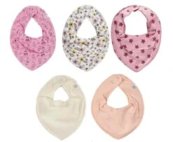 Pippi Halstücher 5er Pack Rosa Eulen + Sterne