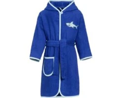 Playshoes Kinder Bademantel Frottee Haifisch Blau