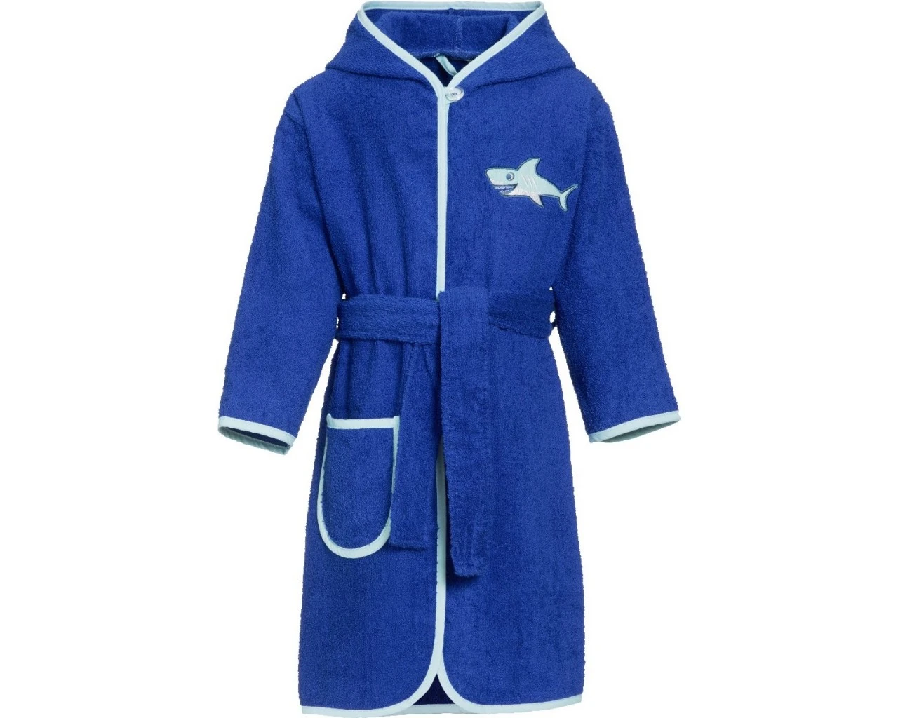Playshoes Kinder Bademantel Frottee Haifisch Blau 1 Playshoes Kinder Bademantel Frottee Haifisch Blau