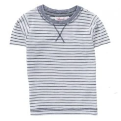 Sommer T-Shirt Grau/natur Ringel Jersey Bio-Baumwolle