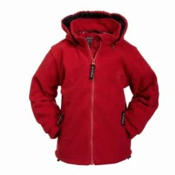 BMS Fleecejacke Rot Antarctic-Fleece Mit Kapuze