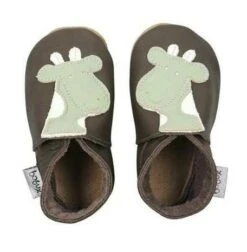 Bobux Krabbelschuhe Choco/grün Giraffe