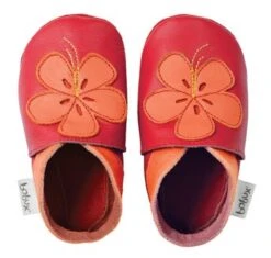 Bobux Mädchen Krabbelschuhe Hibiskus Rot/orange