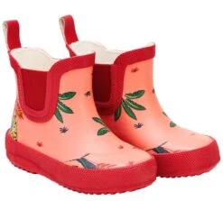 CeLaVi Mädchen Gummistiefel Kurzschaft Rose Red Mit Palmen