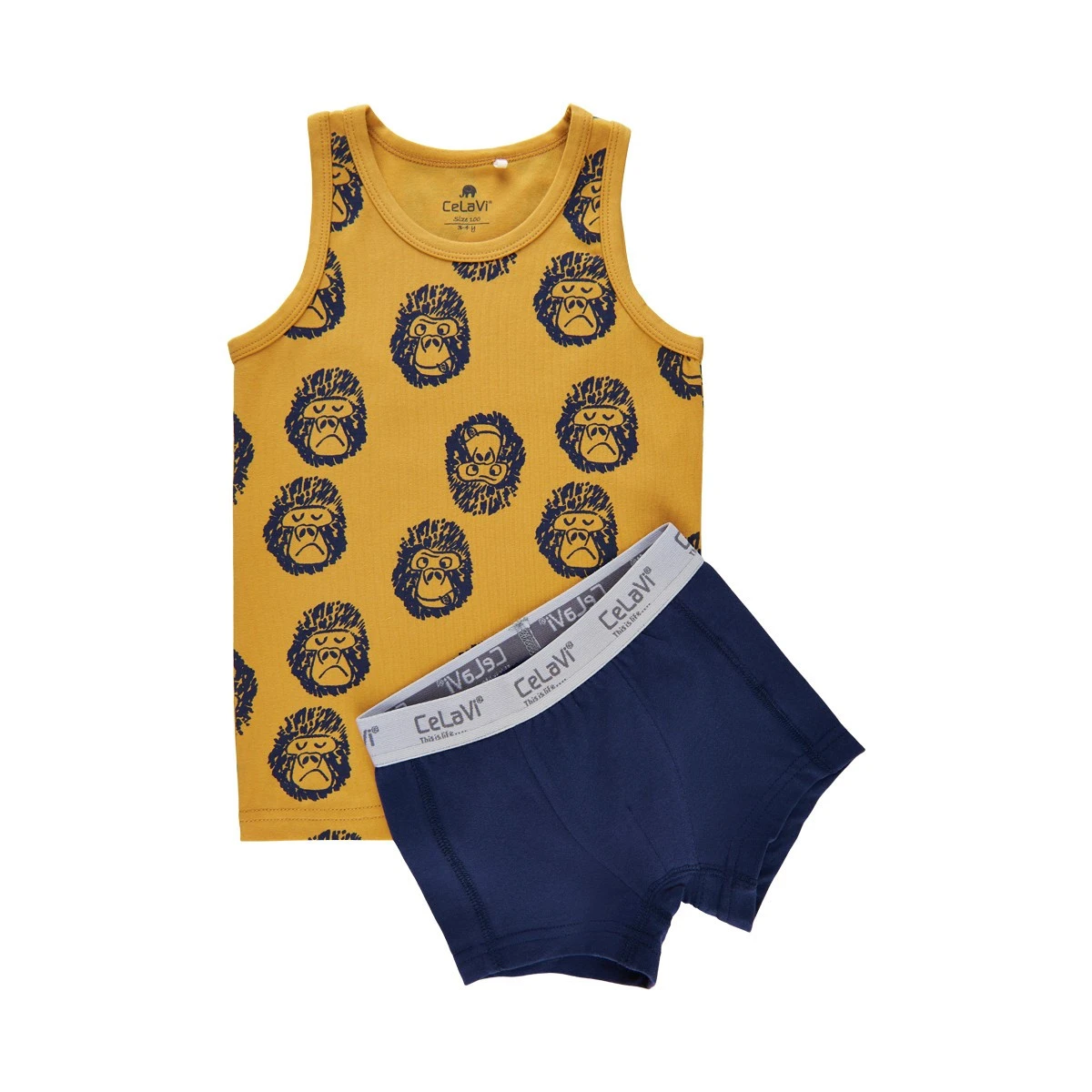 Celavi Jungen Unterwäsche Affe Maisgelb 2 Teiler 1 Celavi Jungen Unterwäsche Affe Maisgelb 2 Teiler