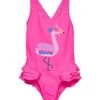 Color Kids Mädchen Badeanzug Fuchsia Pink Flamingo Rüschen
