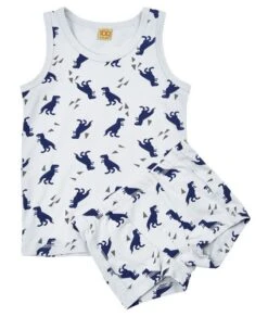 Celavi Jungen Unterwäsche 2 Teiler Pearlblue Dinosaurier