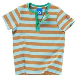 Finkid TIKKARI Lagoon/cinnamon Kinder T-Shirt Blockstreifen