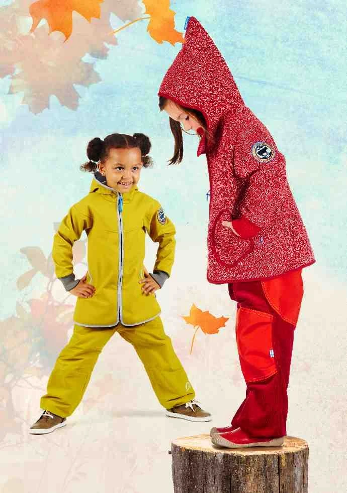 Finkid Tonttu Wind Rot Melliert Mädchen Strick Softshelljacke AGU 2 Finkid Tonttu Wind Rot Melliert Mädchen Strick Softshelljacke AGU – Bild 2