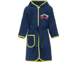 Playshoes Kinder Bademantel Frottee Feuerwehrauto
