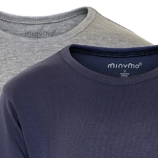 Minymo 2er Pack Langarmshirts Navy/hellgrau BASIC 2 Minymo 2er Pack Langarmshirts Navy/hellgrau BASIC – Bild 2